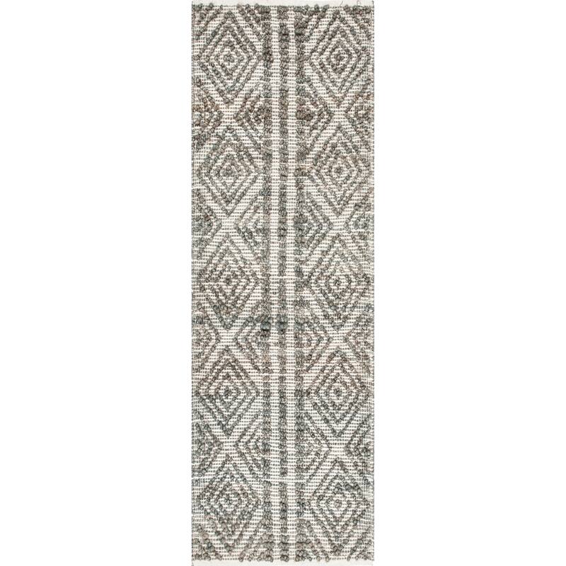 Nuloom Geometric Alden Textured Diamonds Jute Area Rug