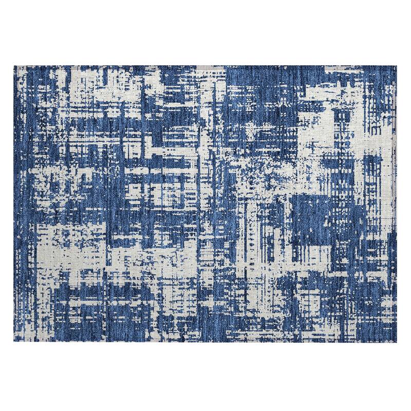 Machine Washable Indoor/ Outdoor Chantille Solid Abstract Rug