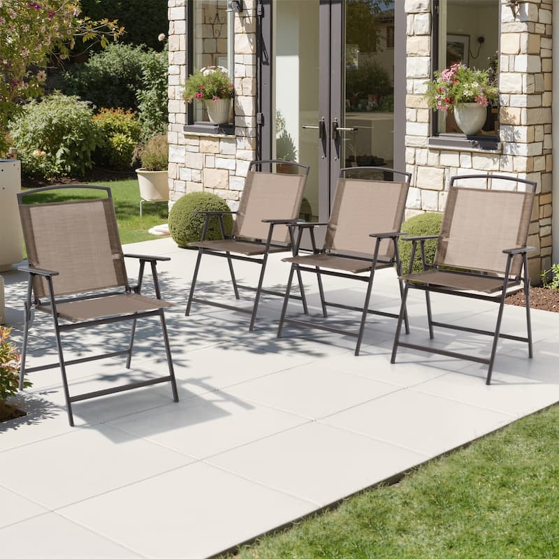 VredHom 4PC Patio Folding Outdoor Dining Chairs