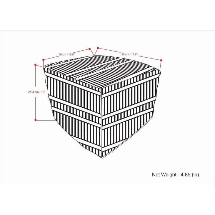 WYNDENHALL Wonda Square Woven Pouf in Recycled PET Polyester & Assembled