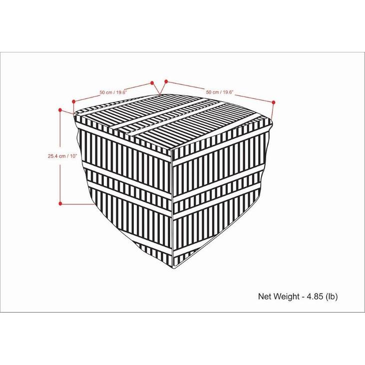WYNDENHALL Wonda Square Woven Pouf in Recycled PET Polyester & Assembled