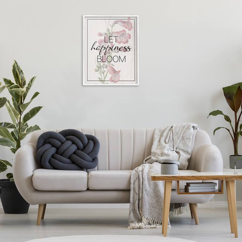 Stupell Vintage Let Happiness Bloom Framed Giclee Art Design By Lil' Rue