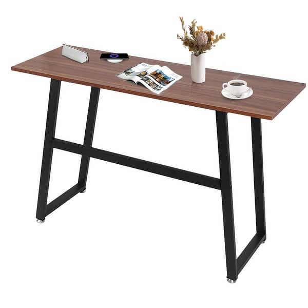 slide 1 of 7, BOSCARE Narrow Rectangular Bar Table Sturdy Metal Frame
