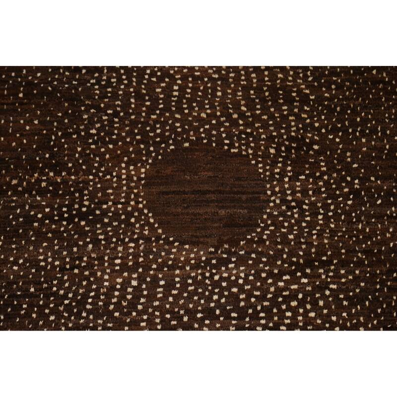 Brown Tribal Moroccan Oriental Area Rug Hand-knotted Wool Carpet - 5'11" x 9'0"