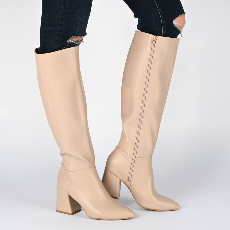 Journee Collection Women's Landree Block Heel Knee High Boots