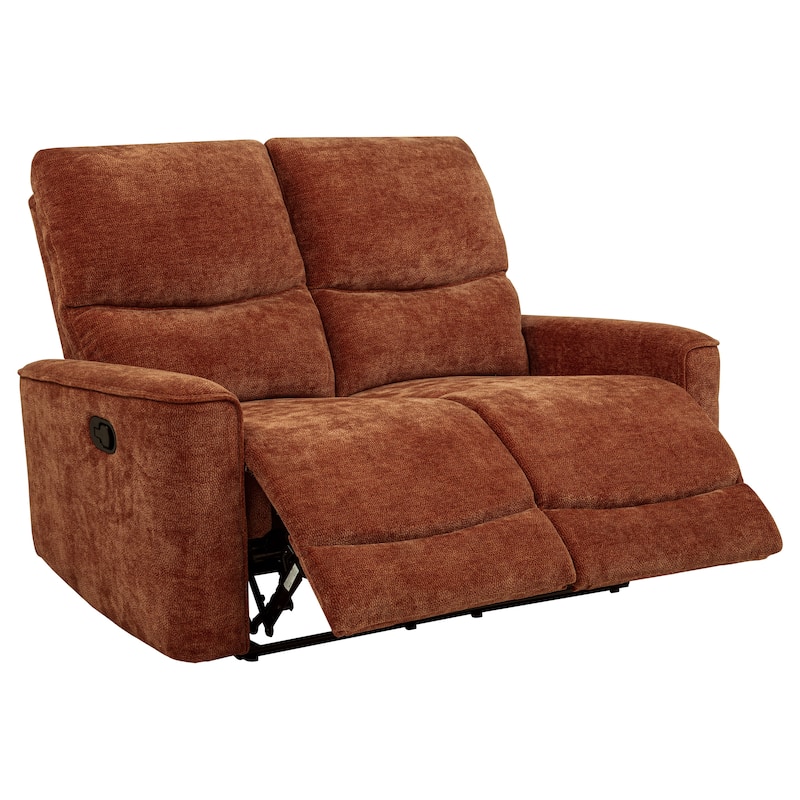 Navarro Chenille Upholstered Reclining Loveseat - Burnt Orange