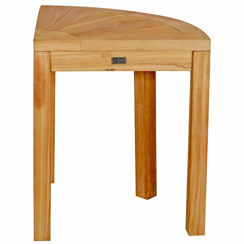 Seven Seas Teak Rustic Teak Wood Corner Shower Stool