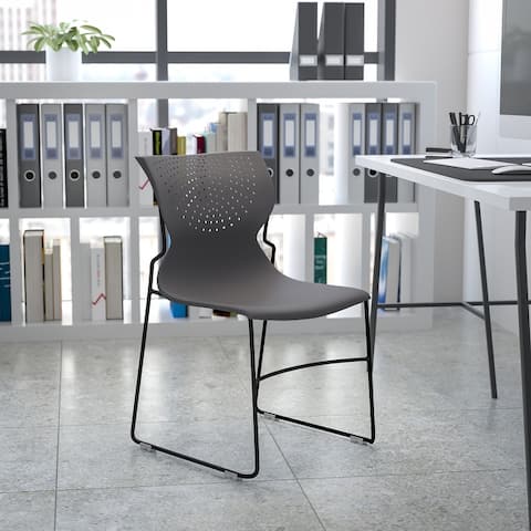 661 lb. Capacity Full Back Stack Chair with Powder Coated Frame