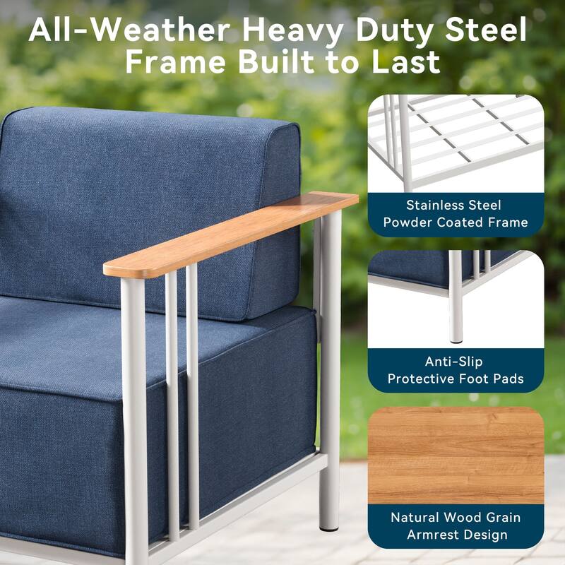 Outdoor Patio Funiture Set with Extra-Thick Seat cushion