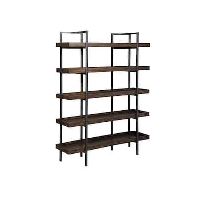 Starmore Brown Wood and Black Metal Bookcase