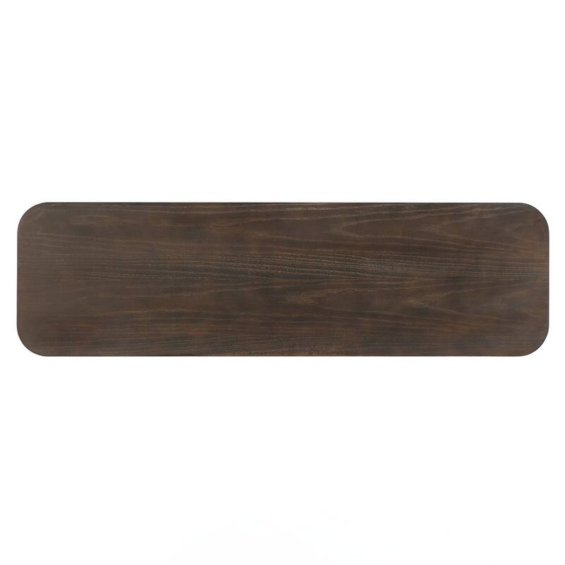 Console Table with Curved Corners for Safety, Entryway Table with 3 Concealed Drawers, Sturdy Sofa Table with Thick Legs