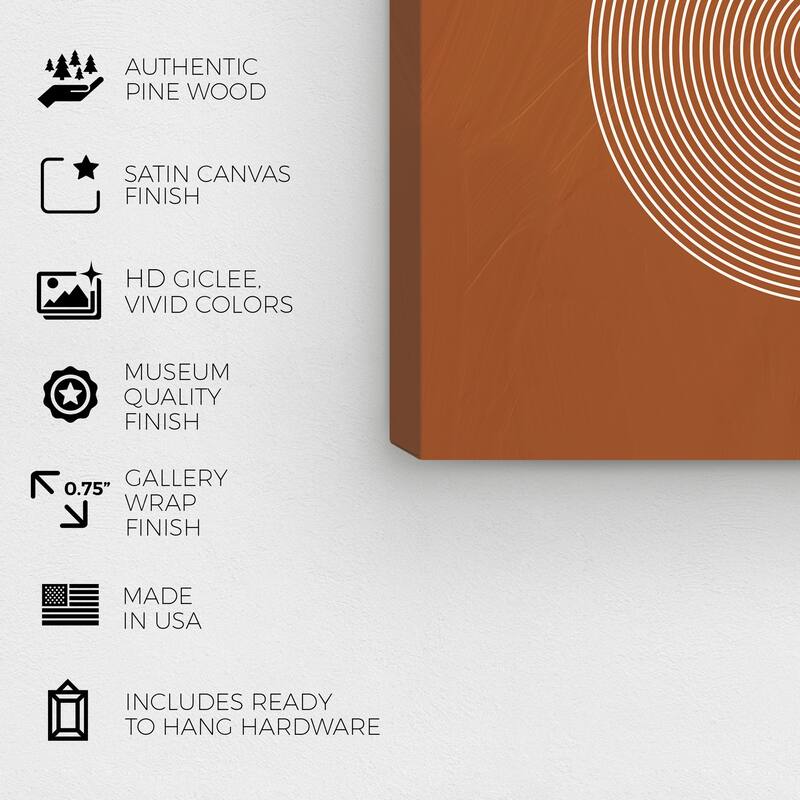 Wynwood Studio Canvas Abstract Graphic Planets Moving Brown and Modern & Contemporary Wall Art Canvas Print
