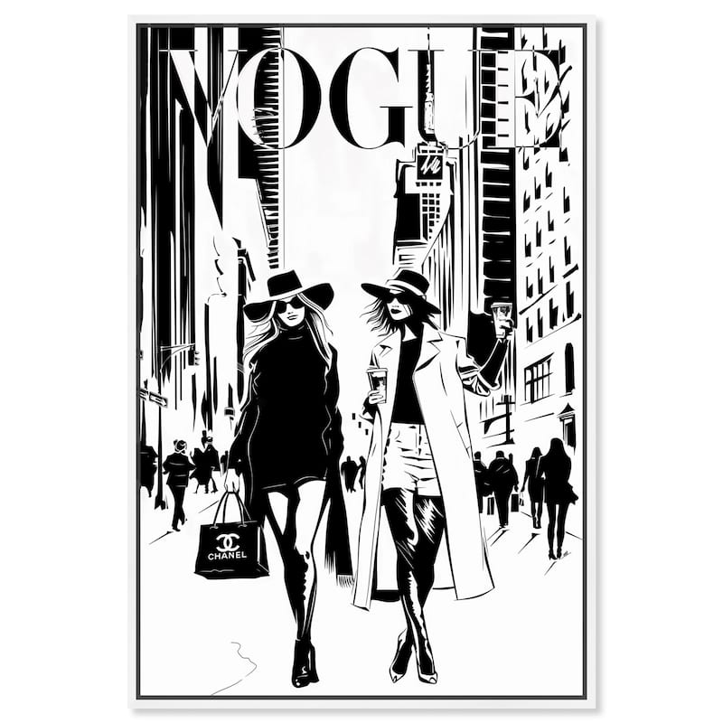 Shopping Gals Cover Canvas by Art Remedy - White - 30" x 45"