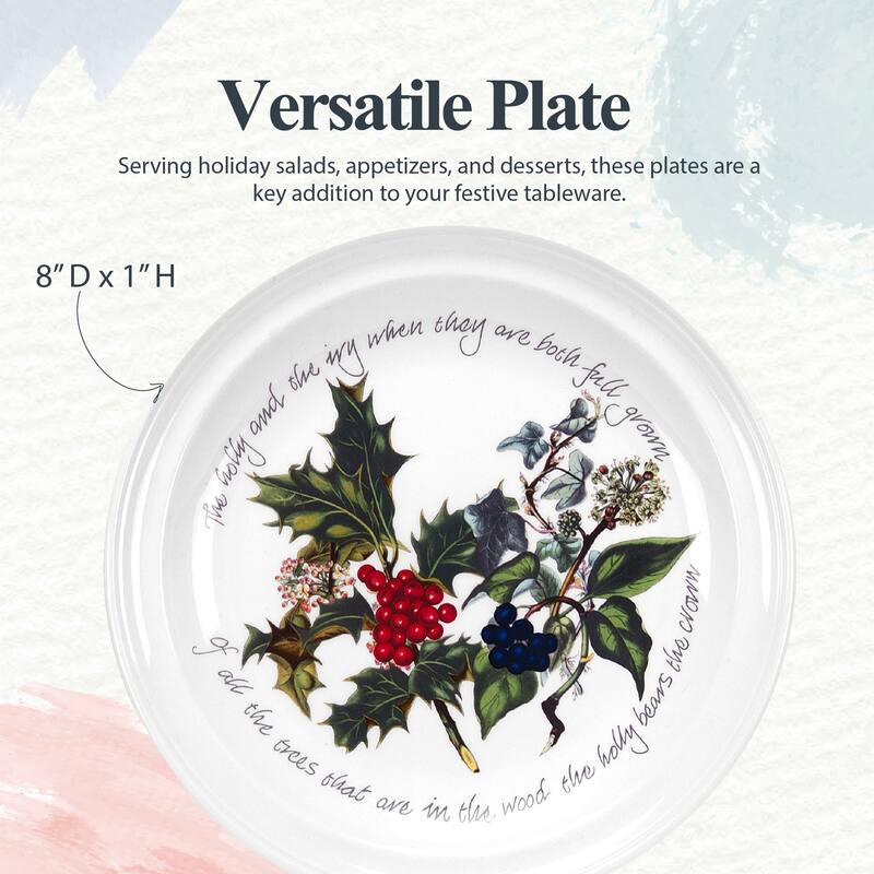 Portmeirion Christmas The Holly and Ivy Set of 6 Plates