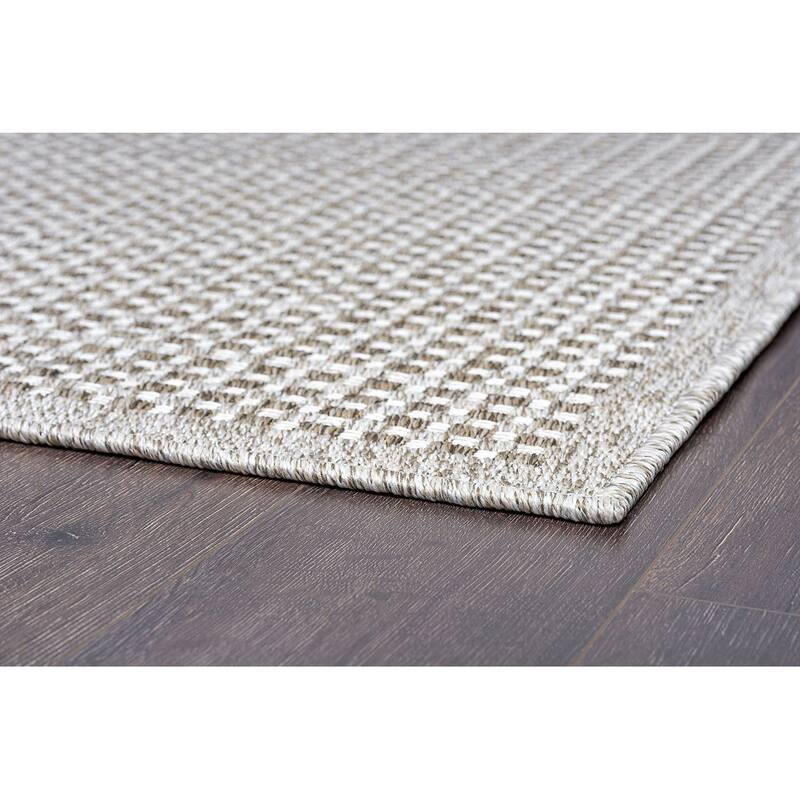 Dennis Coastal Windowpane Indoor/Outdoor Area Rug