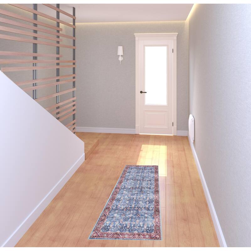 Power Loomed Distressed Non Skid Area Rug - 6' Runner