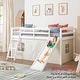 preview thumbnail 3 of 13, COSTARS Kids Loft Bed with Slide and Ladder, Solid Wood Twin Loft Bed with Tent and Guardrails