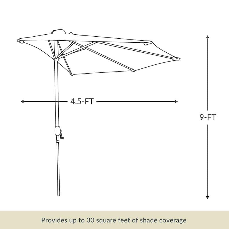 Island Umbrella Lanai 9-ft Half Umbrella With Polyester Canopy
