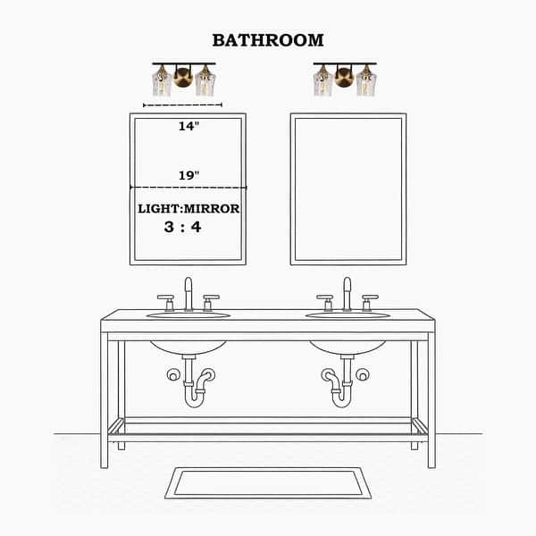 dimension image slide 0 of 7, Modern Black Gold Bathroom Vanity Light Hammered Glass Wall Sconces Lamps with 1/2/3/4 Lights