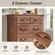 preview thumbnail 10 of 23, Vintage 6 Drawers Wood Dresser Chests, Rustic Dressers Chset Organizer