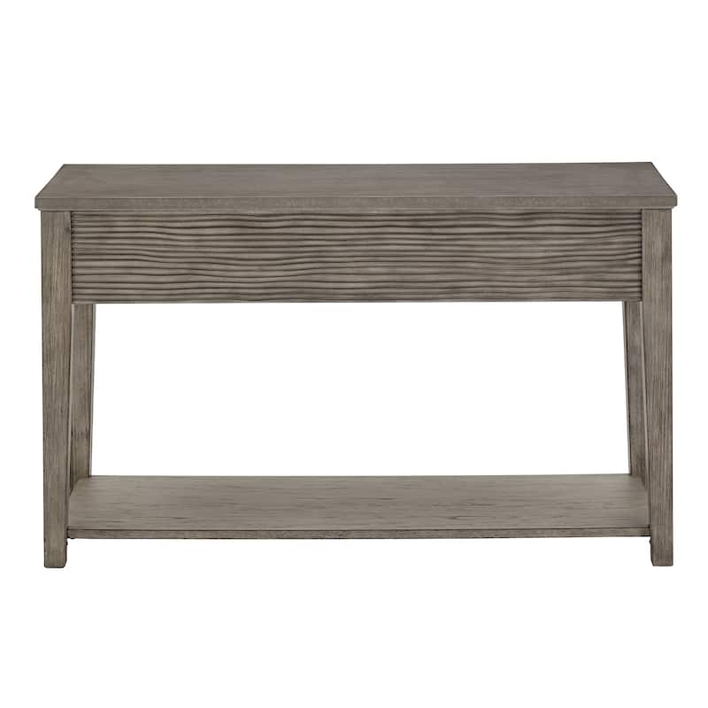 Coober Antique Grey Finish Grey Fiber Cement Sofa Table with Shelf by iNSPIRE Q Modern