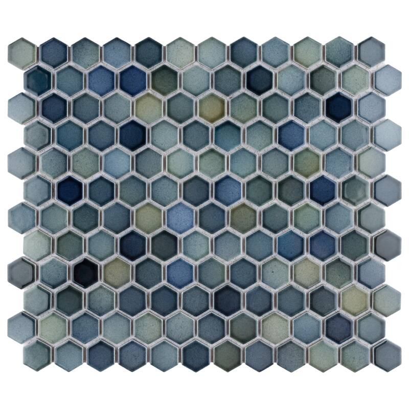 Merola Tile Hudson 1" Hex Atlantis 11-7/8" x 13-1/4" Porcelain Floor and Wall Tile