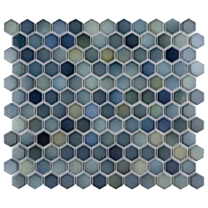 Merola Tile Hudson 1" Hex Atlantis 11-7/8" x 13-1/4" Porcelain Mosaic Floor and Wall Tile