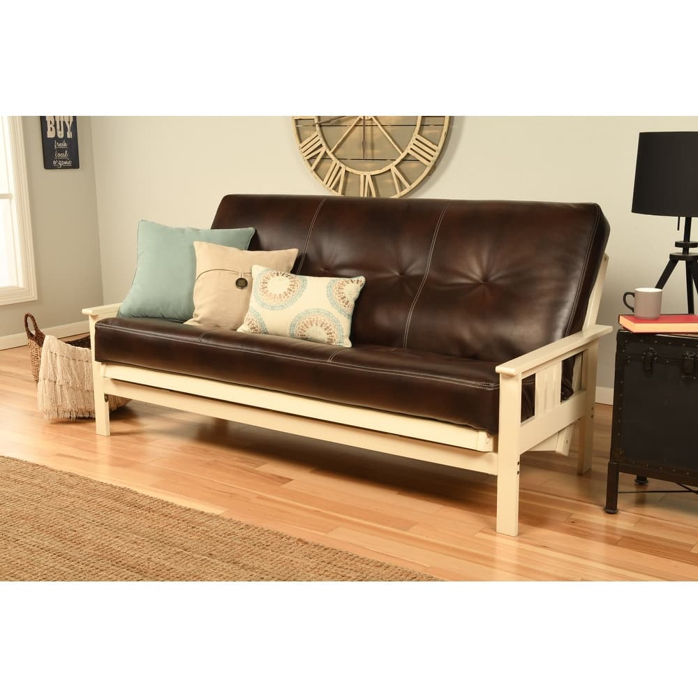 Porch & Den Kern Antique Wood Futon Set with Innerspring Mattress