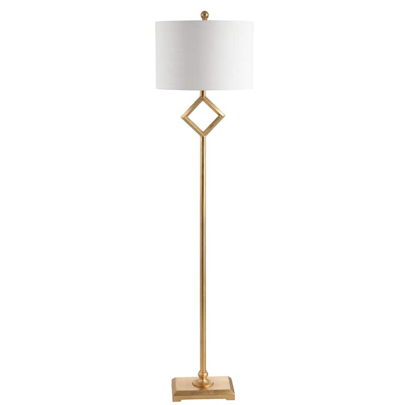 Miami 62.5" Metal LED Floor Lamp, Gold Leaf by JONATHAN Y - Gold Leaf - 62.5" H x 15" W x 15" D