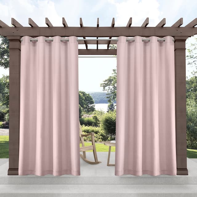 ATI Home Delano Indoor/Outdoor Grommet Top Curtain Panel Pair - 54x120 - Blush