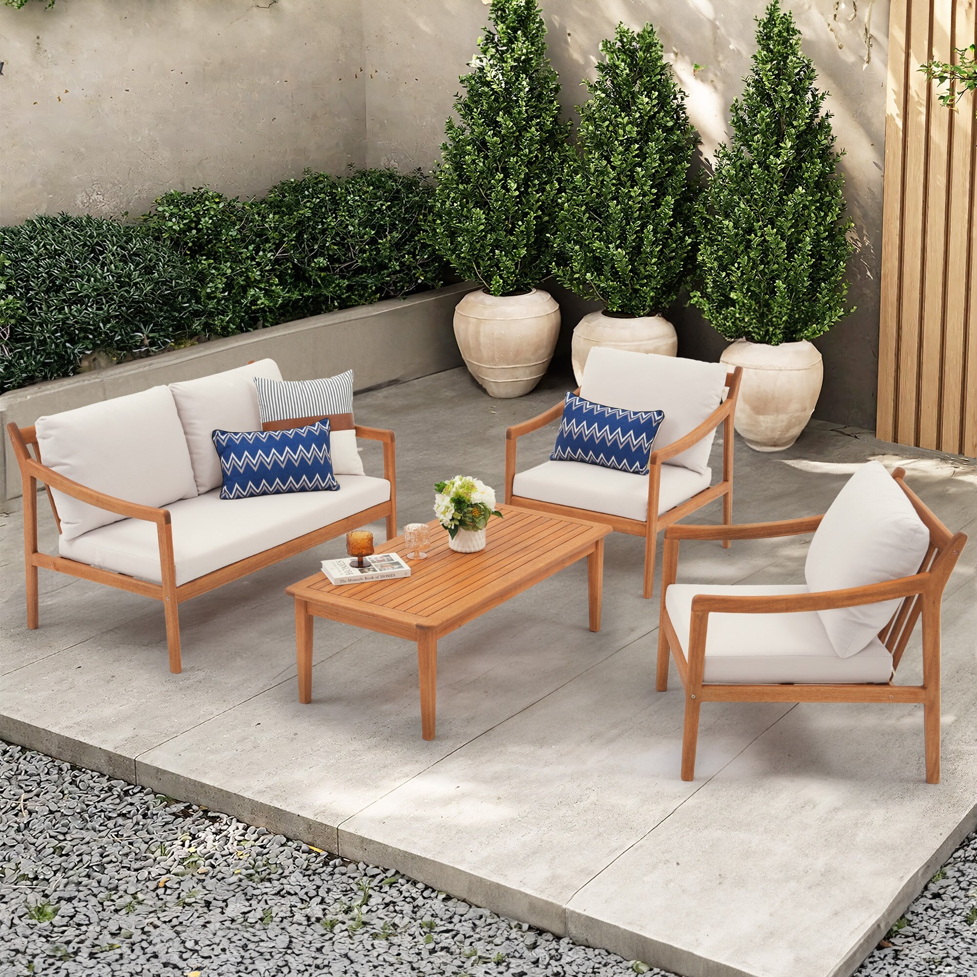 Cape Coral White Patio Set With Umbrella Kingsley Bate Sag Harbor