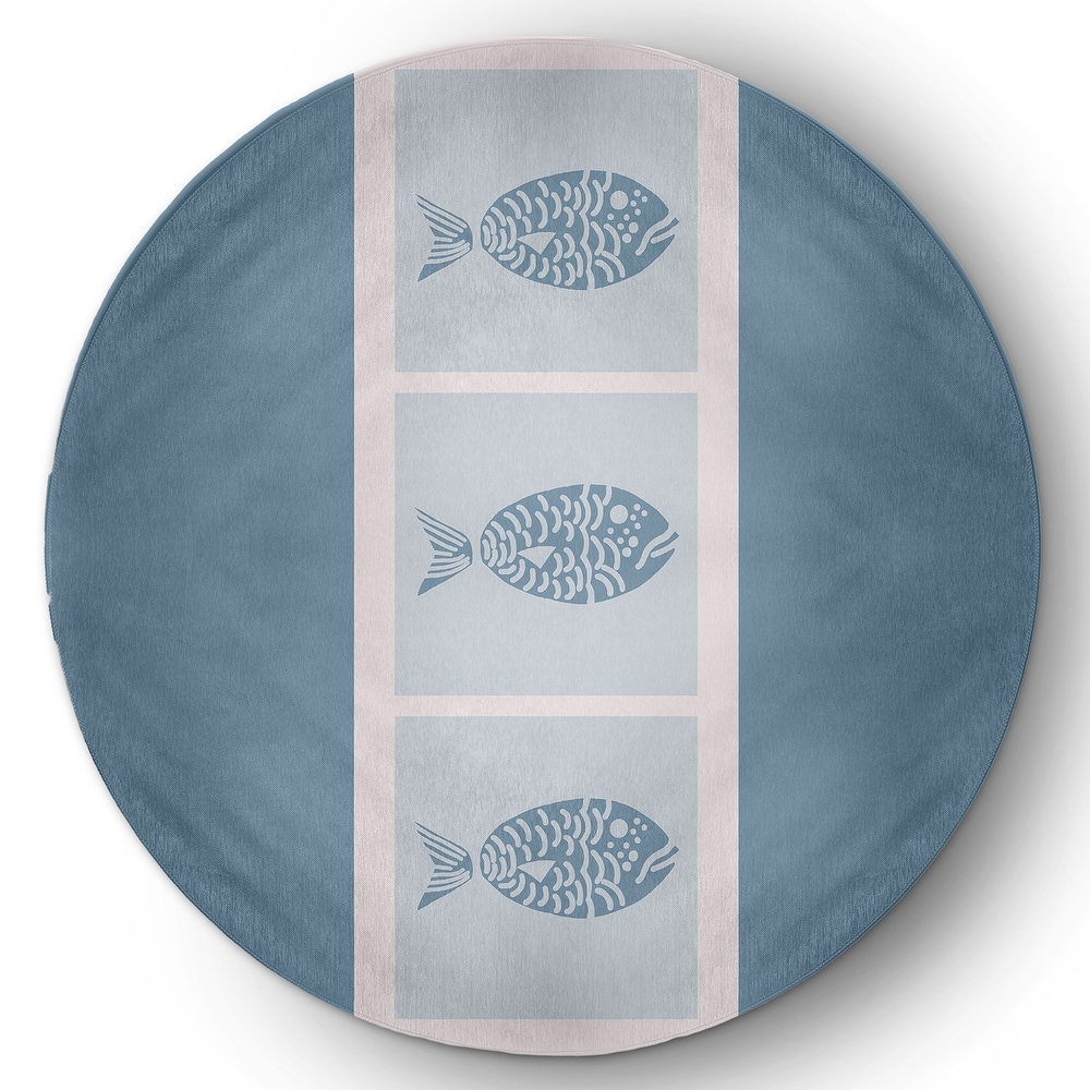 Fish Chips Nautical Indoor/Outdoor Rug