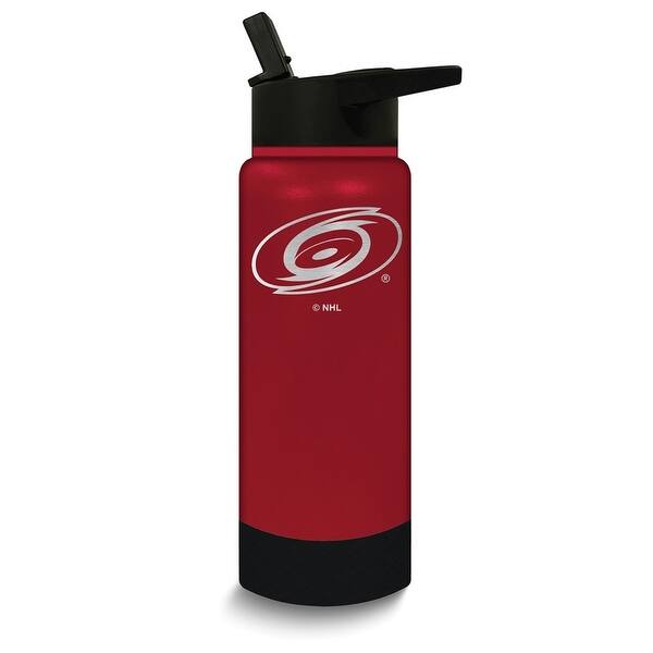 slide 1 of 1, Curata NHL Carolina Hurricanes Stainless Steel Silicone Grip 24 Oz. Water Bottle