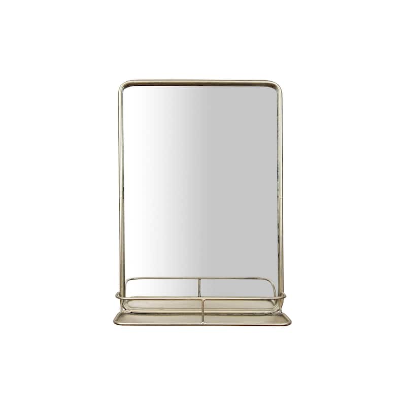 Metal Framed Wall Mirror with Shelf