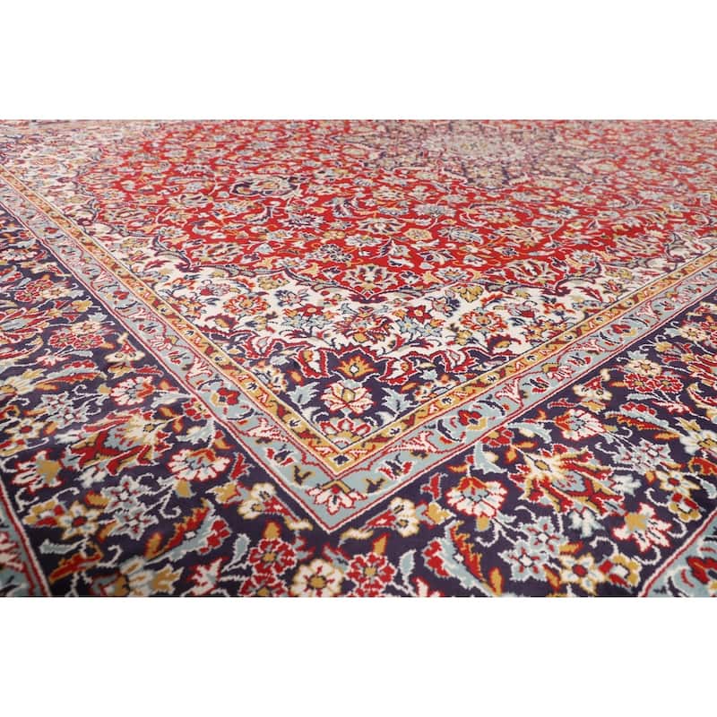Traditional Kashan Turkish Area Rug Machine Made Living Room Carpet - 9'6" x 12'6"