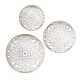 preview thumbnail 3 of 5, Broken and Distressed Carved Flower Wood Wall Decoration (3-piece Set)