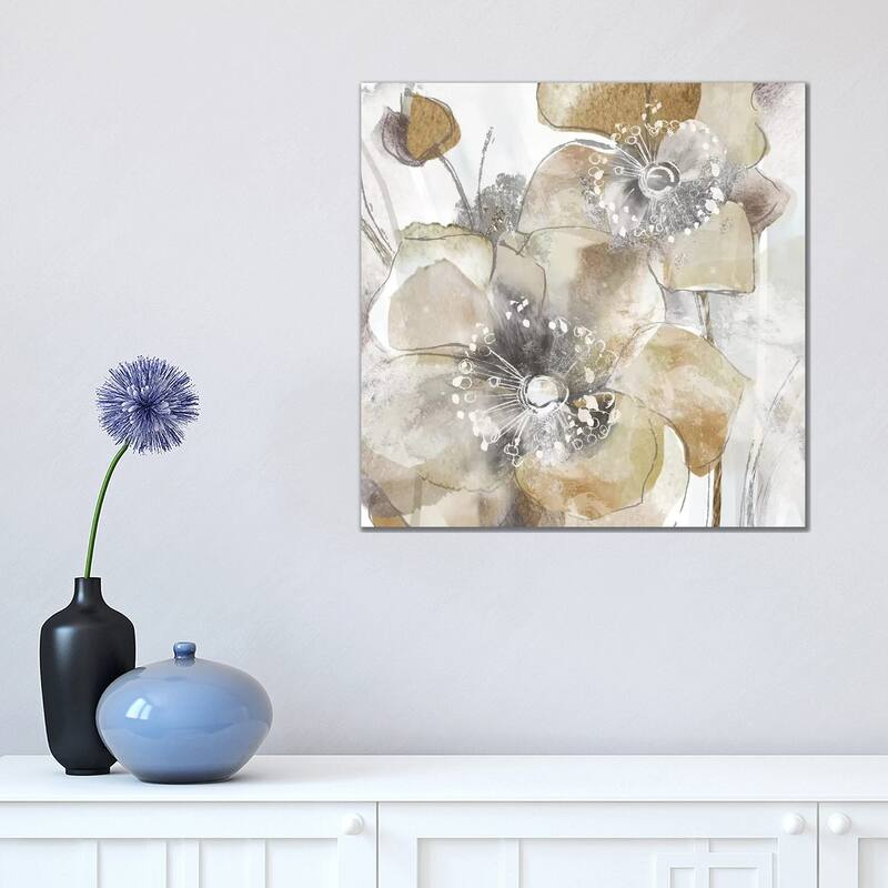 iCanvas "Taupe Spring Poppy II" by Maria Donovan Canvas Print - 18x18x1.5