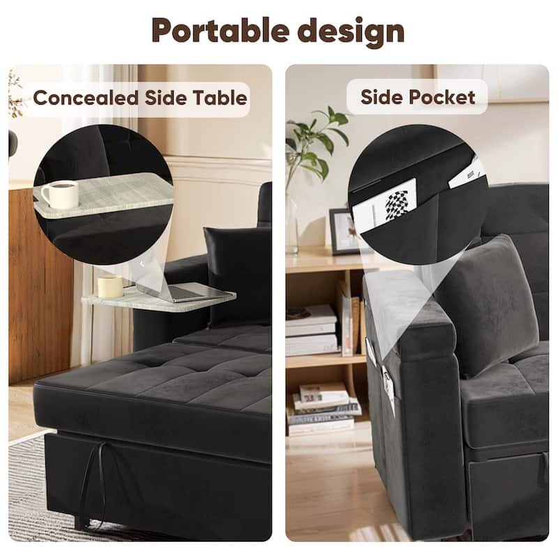 Pocassy 85" Sleeper Sofa Couches Sofa Bed Sleeper Pull Out 4 in 1