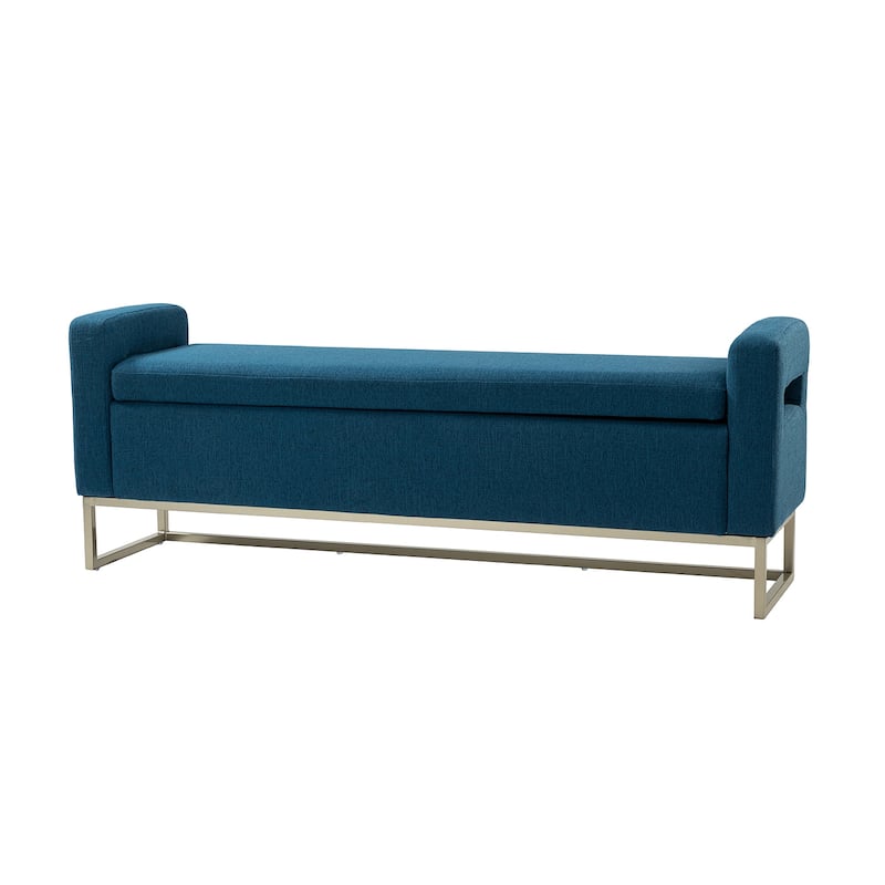 Diana Modern Upholstered Filp-Top Storage Bench with Sturdy Metal Legs