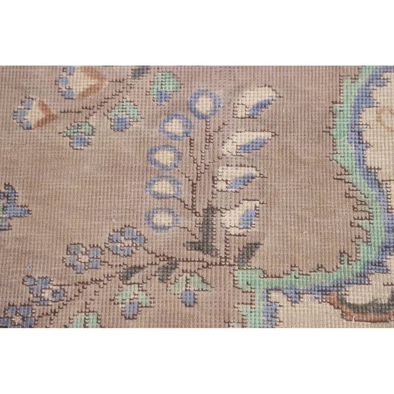 Overdyed Vintage Tabriz Persian Vintage Rug Hand-Knotted Wool Carpet - 6'5"x 9'1"