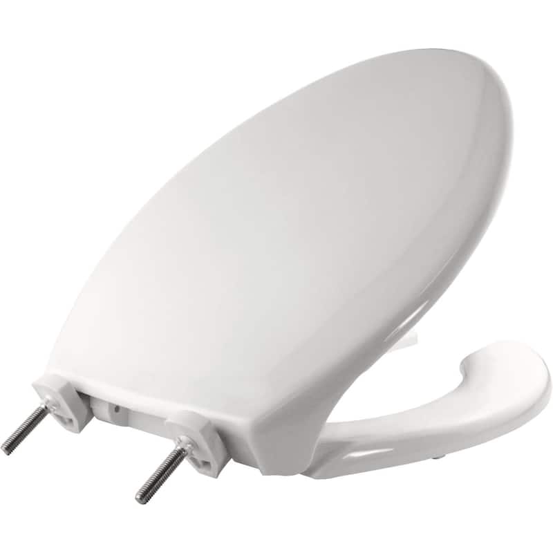 Bemis Elongated Plastic Toilet Seat with DuraGuard� and STA-TITE� - White