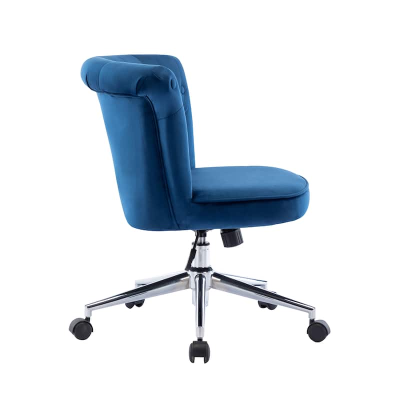Porthos Home Quoba Tufted Velvet Office Chair, Castors and Footers Both Included