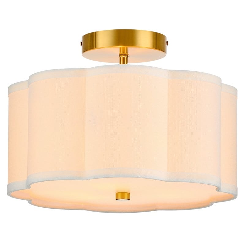 CO-Z 13 in 3-Light Semi Flush Mount Ceiling Light Fabric - 12.6"