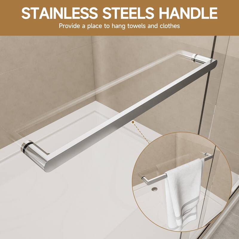 Chrome Aluminum Frame Double Sliding Shower Door