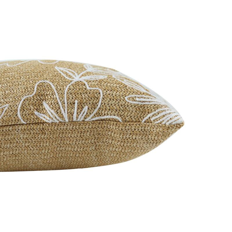 Outdoor/Indoor Throw Pillows, Decorative Throw Pillows With Inserts,Simulated Straw Weaving Square Pillows