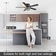 preview thumbnail 9 of 33, 52" Flush Mount 5-Blade Modern Crystal Indoor Ceiling Fan with Light Kit and Remote