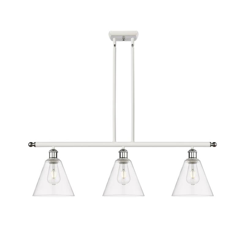 Innovations Lighting 516-3I-11-36 Berkshire Linear Berkshire 3 Light - White and Polished Chrome / Clear