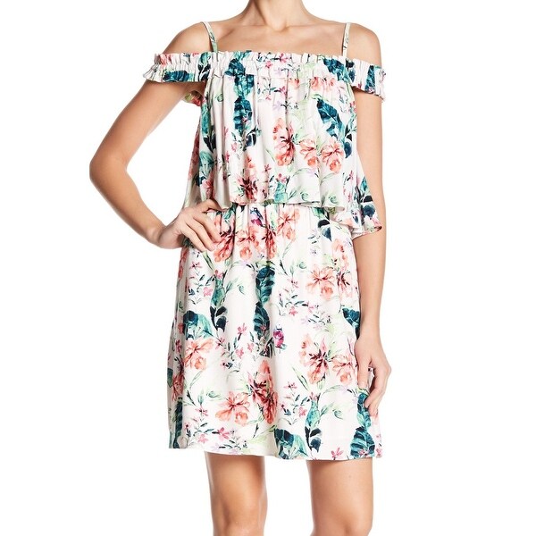 Sanctuary Pink Womens Size XS Floral-Print Popover Shift Dress
