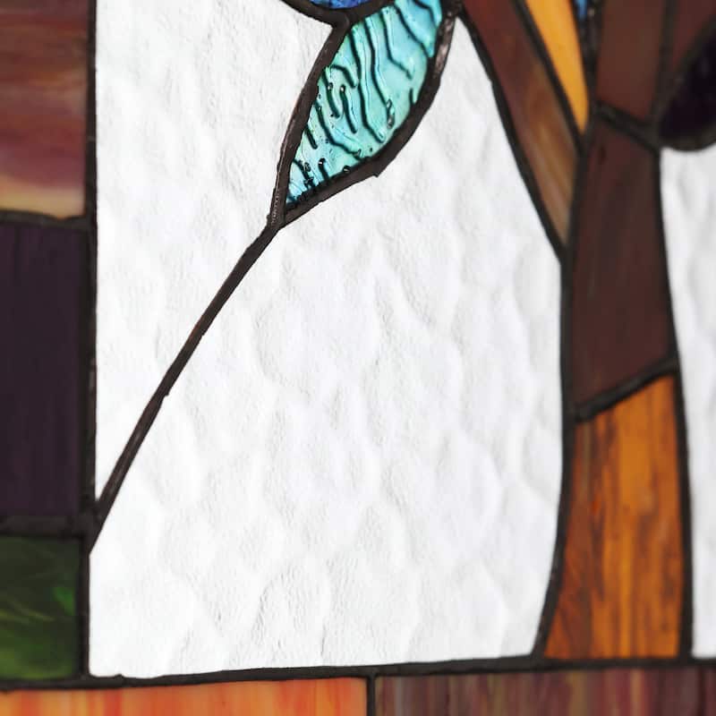 River of Goods Tiffany Style Mystical World Tree Stained Glass 18-inch Window Panel - M