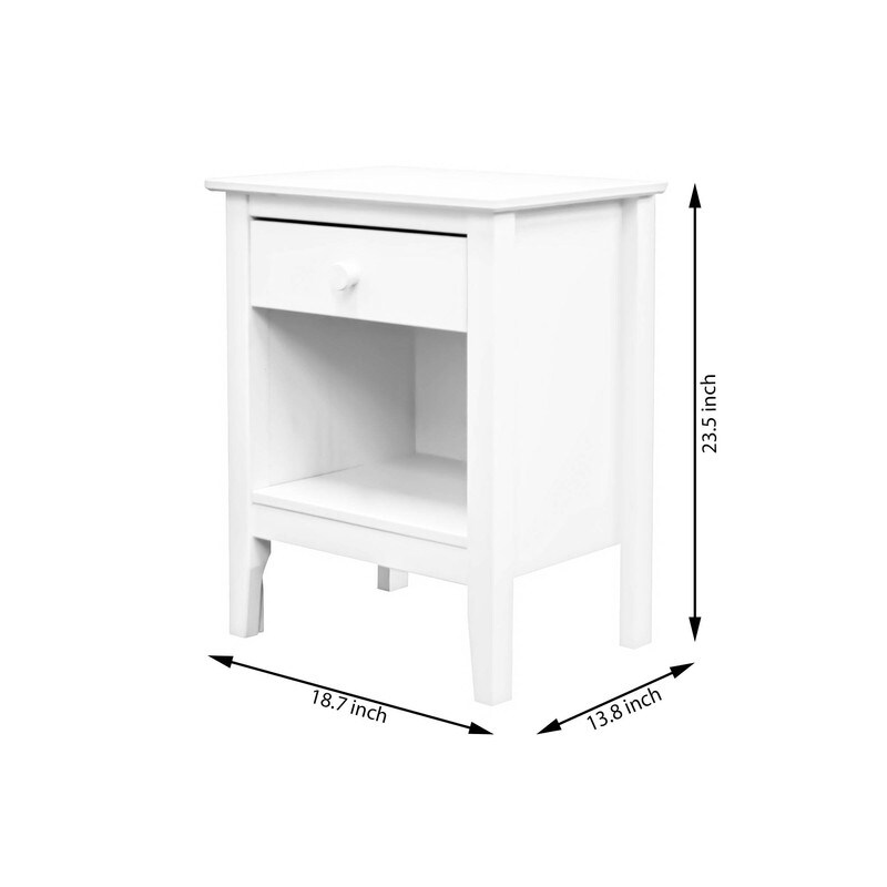 Shop Adeptus Solid Wood Easy Pieces Single Drawer End Table Nightstand W Cubby White Overstock 32333998